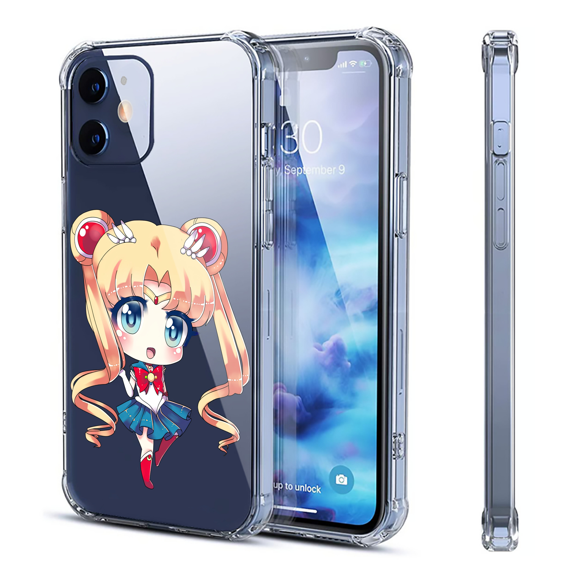 （画像用） 美少女戦士セーラームーン 月野 うさぎ つきの うさぎ Sailor Moon Tsukino Usagi 【iPhone 12シリーズ対応】透明スマホケース（クリアソフトケース）